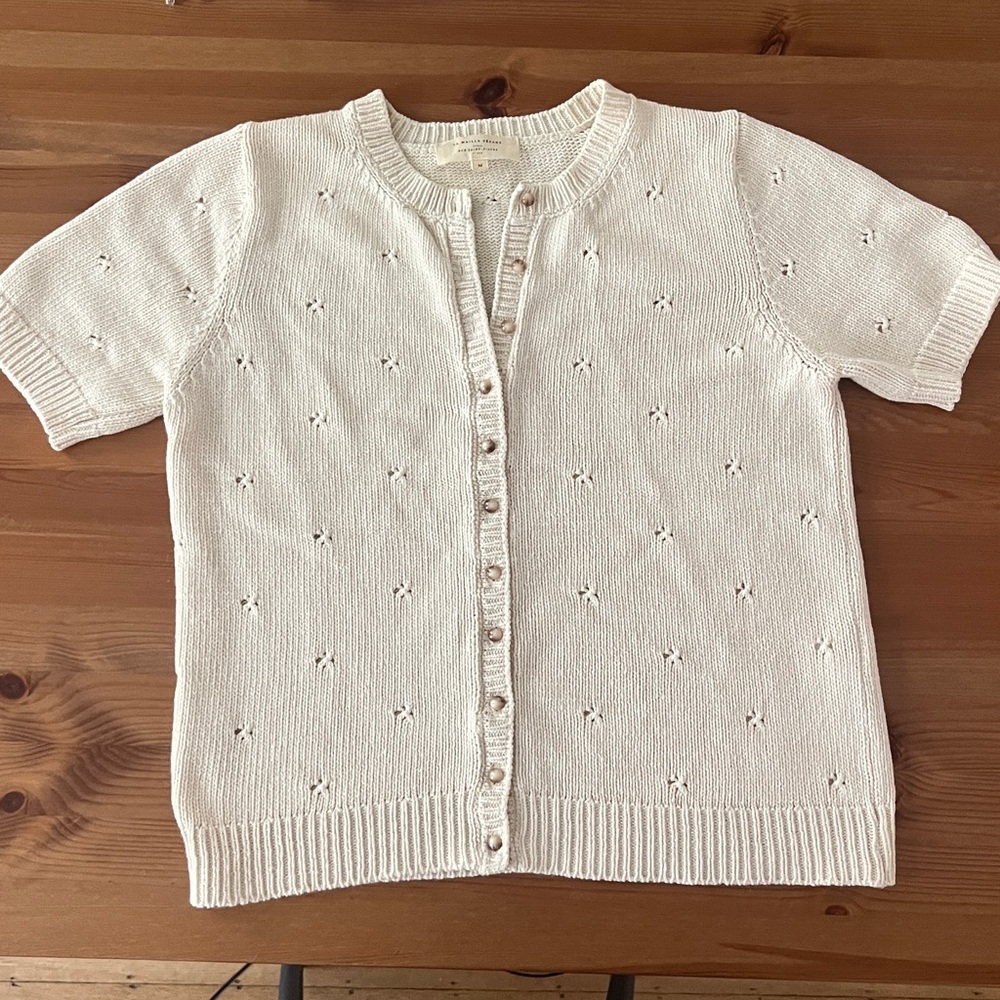 Sezane Cream Cardigan Sweater